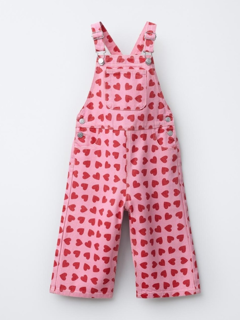 Zara Kids Pink Heart Overalls Sz 6